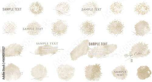 ベージュ系カラーで描いた水彩のテクスチャセット_2