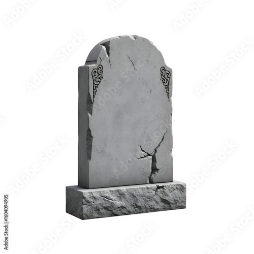 Create Cracked Stone Tombstone with Transparent Background Design Tutorial