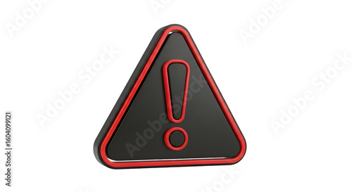 Free Download Create a Red and Black Exclamation Mark Triangle with Transparent Background, Design a 3D Warning Sign Graphic Resource Using Simple Shapes, and Easily Add to Your Projects. - GFXLoad