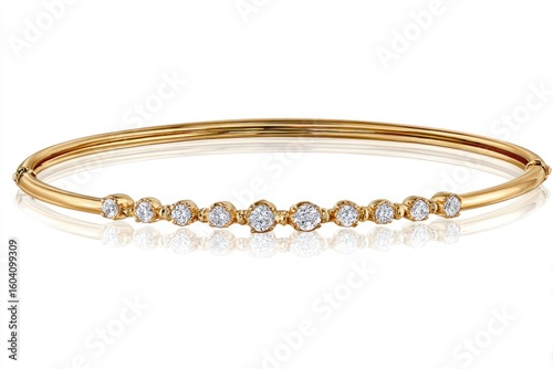 Gold bangle with small diamonds (2)