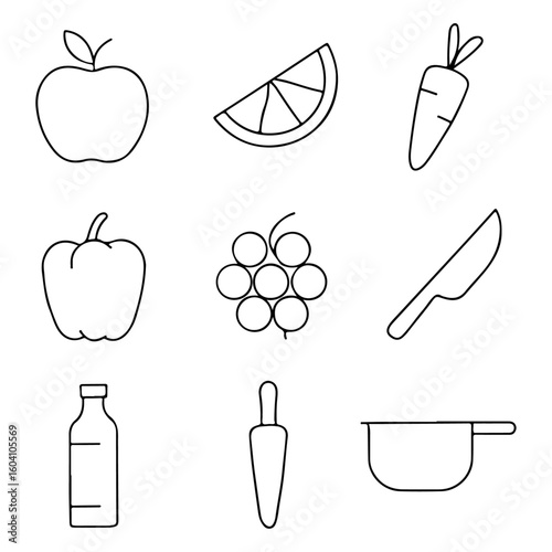 food and drink icon set