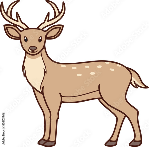 forest deer vector illustration for natural and wildlife themes