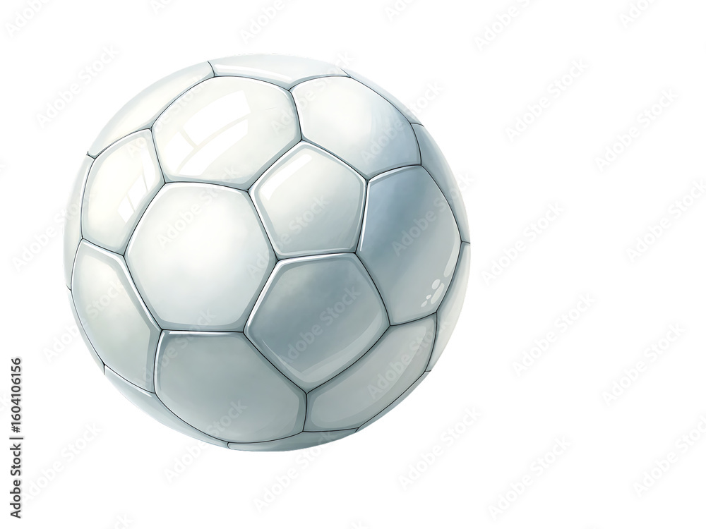 Fototapeta premium glossy white soccer ball isolated on white background PNG, AI GENERATED