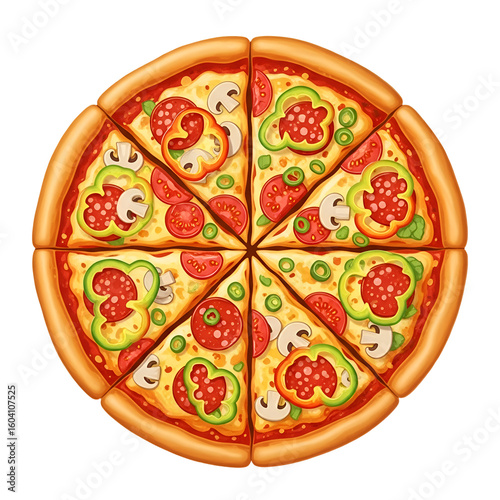 Delicious Pizza Slices with Transparent Background: A Culinary Delight Showcasing Yummy Toppings,  Perfect for Graphic Design Projects.