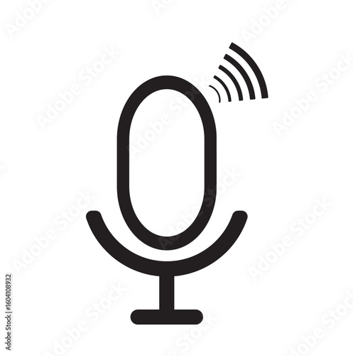 Vector Microphone in Circle Icon Set. Multicolored Microphone Icon
