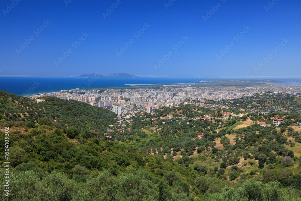 Fototapeta premium Albania Vlore cityscape in summer