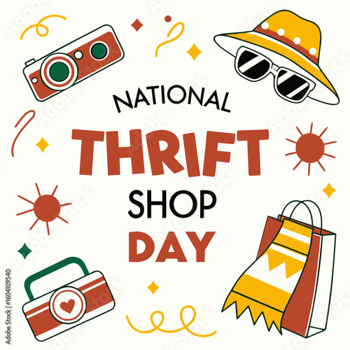 NATIONAL THRIFT SHOP DAY vector illustration