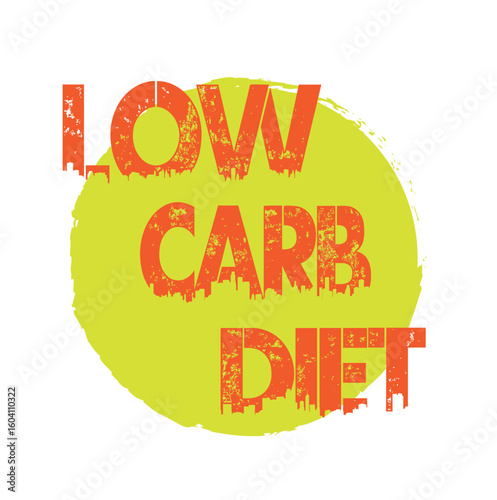   grunge black low carb diet word hexagon rubber seal stamp on white background 