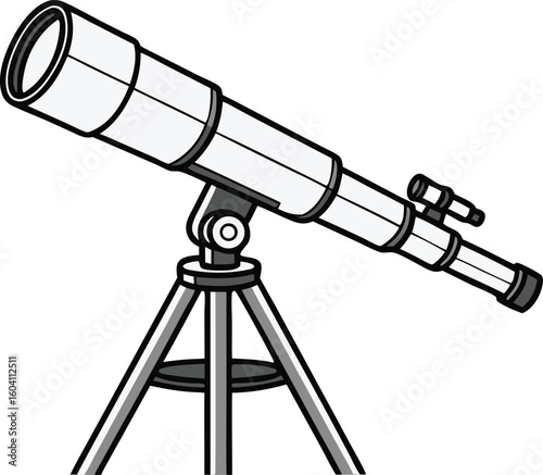 vector telescope icon for stargazing and research