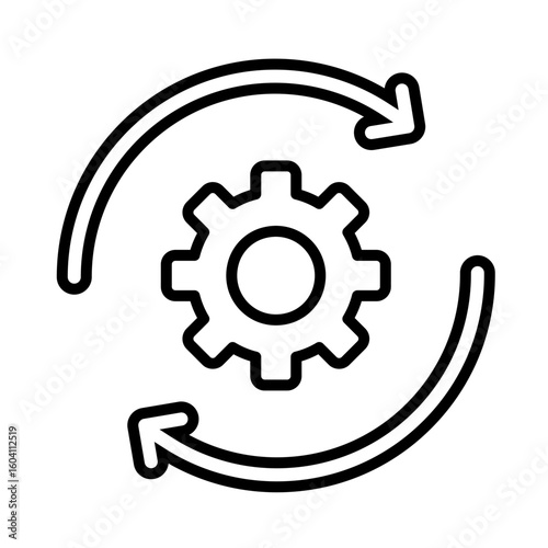 Conceptual icon of automation and smart systems. Symbolizes efficiency, process loops, and self-operating technologies.