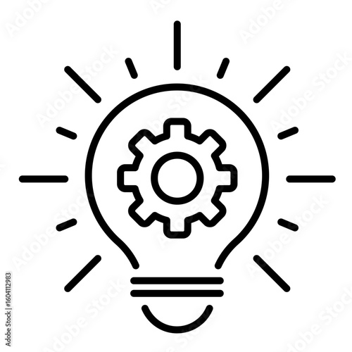 Conceptual icon of innovation and technology invention. Symbolizes bright ideas, engineering, and futuristic thinking.