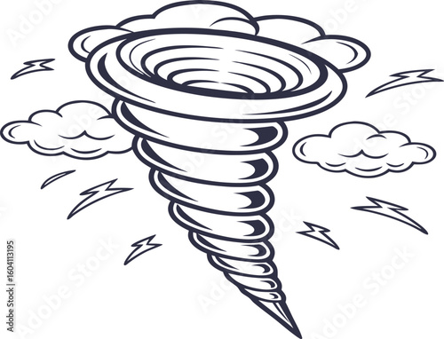 cyclone storm vector icon with transparent background