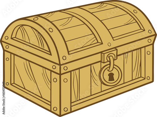 closed treasure chest wood box for storage