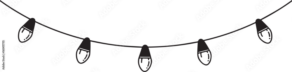 Fototapeta premium Black and white string lights decorative lights festive lights