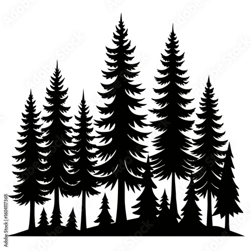 Black Pine Tree Vector