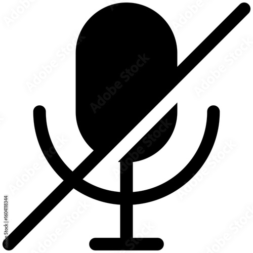 mute mic icon for user interface, user experience, website, application, printing, document, poster design, etc