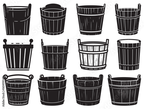 WOODEN BUCKET SILHOUETTE