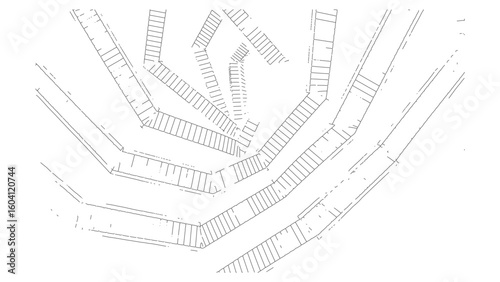 Abstract Architectural Structure with Intersecting Lines on Transparent Background Design