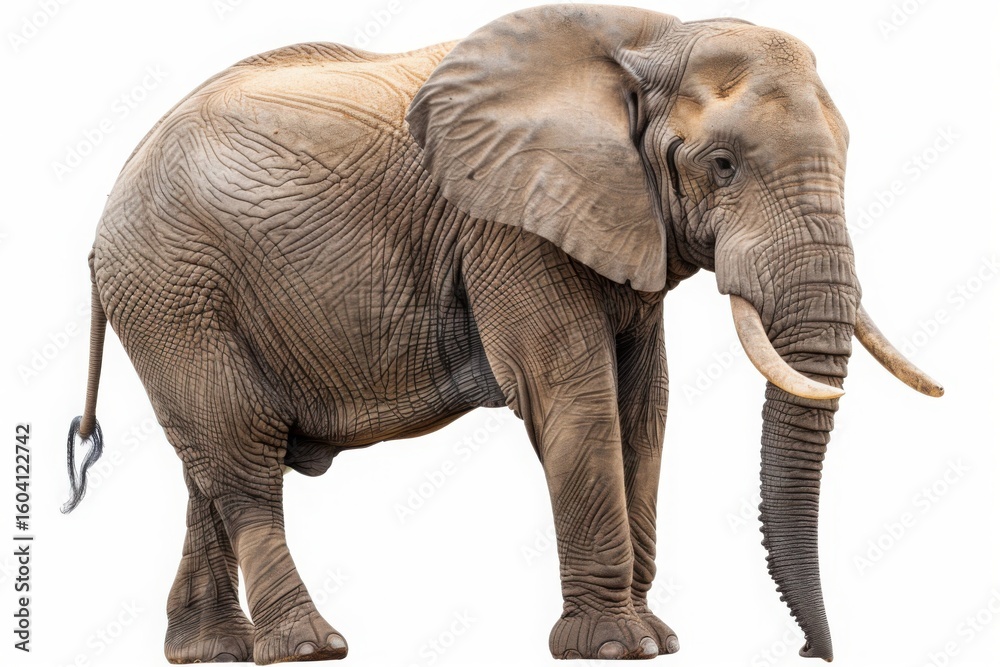 Fototapeta premium elephant approaching isolated