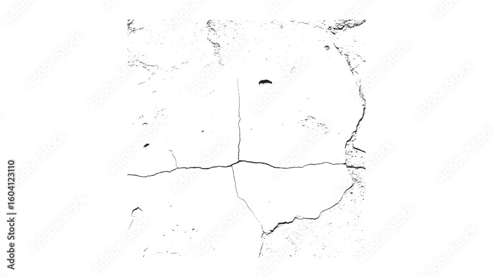 Obraz premium Distressed Concrete Wall Texture Vector Background with Cracks and Grunge Surface Effect