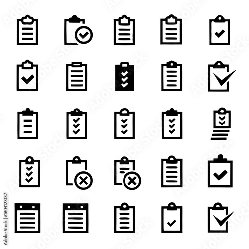 Vector Checklist & To-Do Icons – Checkboxes, Tasks, Reminders, Planner Sheets – Clean UI Style for Productivity Apps, Planners & Project Management Tools