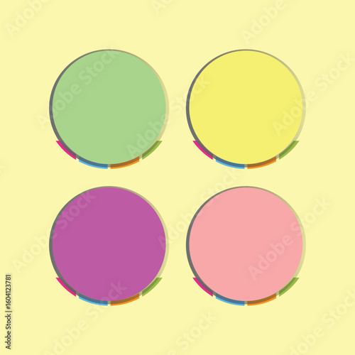 Four Circles Infographic for design presentation. Vector, illustration.