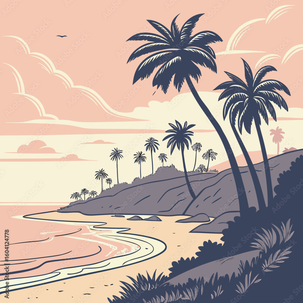 Obraz premium palm trees on the beach