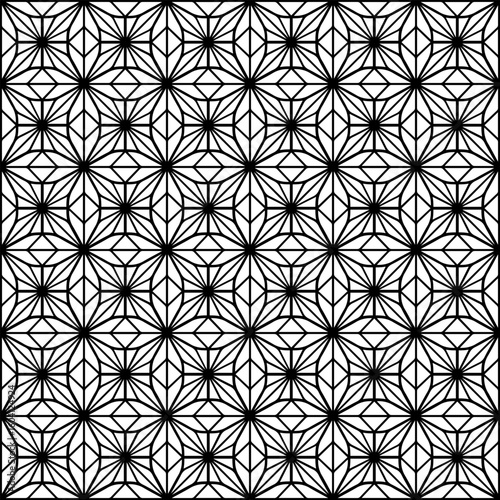 Ornement décoratif Motif abstrait Moucharabieh Réseau de noir et blanc et de style arabe géométrique