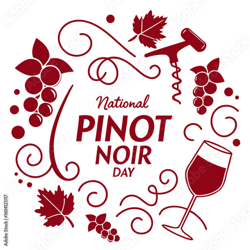 NATIONAL PINOT NOIR DAY vector illustration