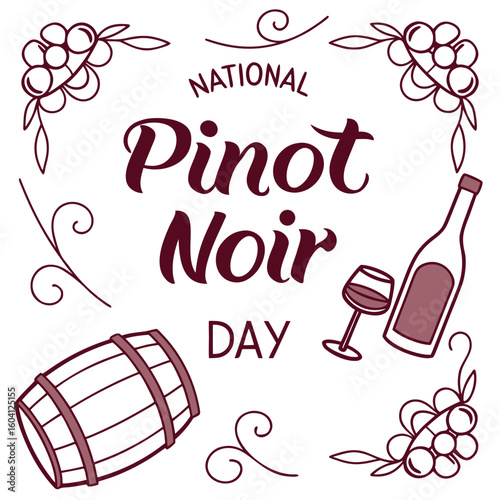 NATIONAL PINOT NOIR DAY vector illustration