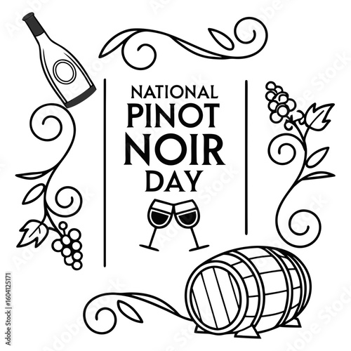 NATIONAL PINOT NOIR DAY vector illustration