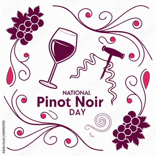 NATIONAL PINOT NOIR DAY vector illustration