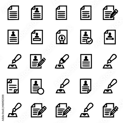 Contract & Agreement Clip Art – Signature, Stamp, Document, Pen, Notary – Professional Vector Set for Legal Documents, Business Proposals & Corporate Branding
