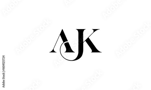 AK initial letters, monogram logo