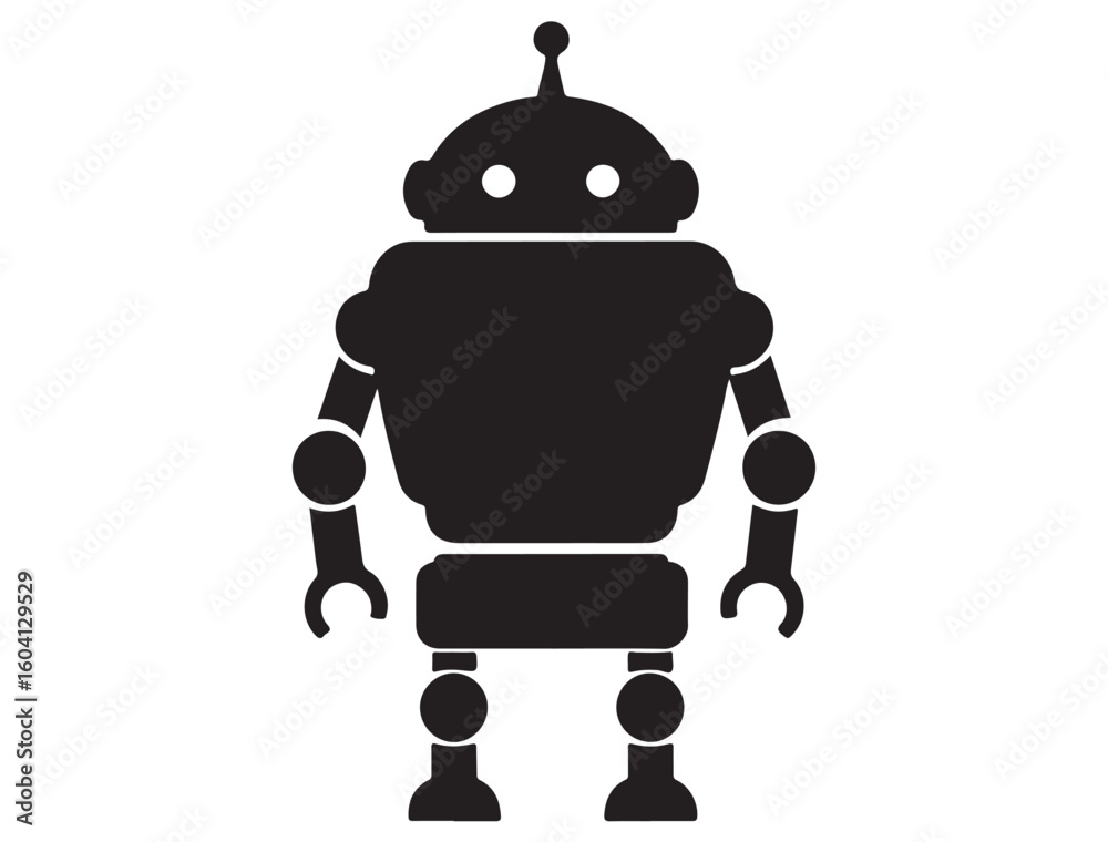 Naklejka premium ROBOT ICON SILHOUETTE