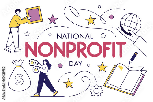 NATIONAL NONPROFIT DAY vector illustration