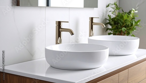 Modern bathroom sinks and faucet