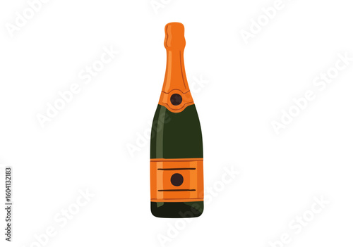 champers (orange) bottle illustration