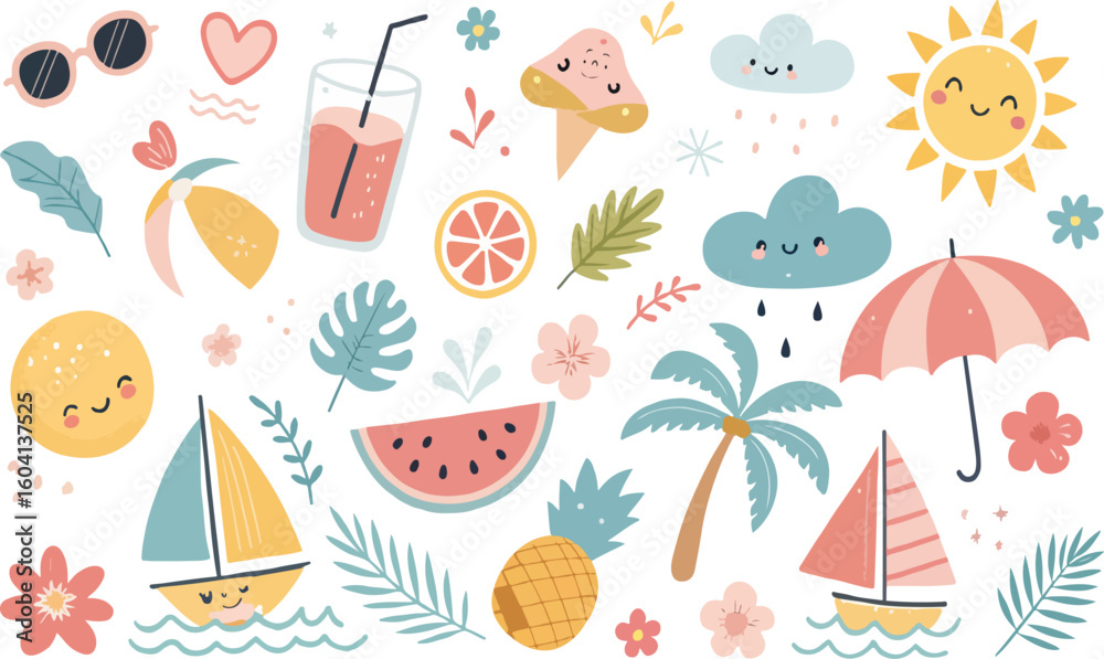 Fototapeta premium summer seamless pattern
