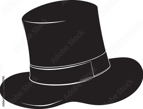 Traditional Irish Leprechaun Hat in Black Silhouette | St. Patrick’s Day Clipart Illustration Vector Format