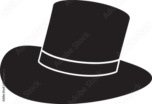 Traditional Irish Leprechaun Hat in Black Silhouette | St. Patrick’s Day Clipart Illustration Vector Format