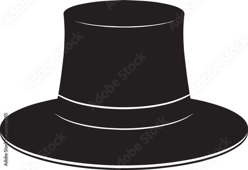 Traditional Irish Leprechaun Hat in Black Silhouette | St. Patrick’s Day Clipart Illustration Vector Format
