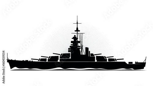 black battleship silhouette, white background clip art preview