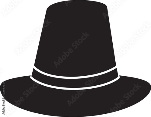 Traditional Irish Leprechaun Hat in Black Silhouette | St. Patrick’s Day Clipart Illustration Vector Format