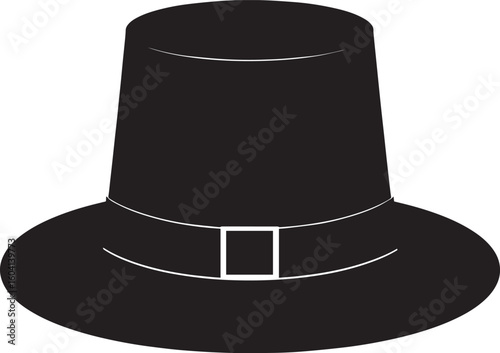 Traditional Irish Leprechaun Hat in Black Silhouette | St. Patrick’s Day Clipart Illustration Vector Format