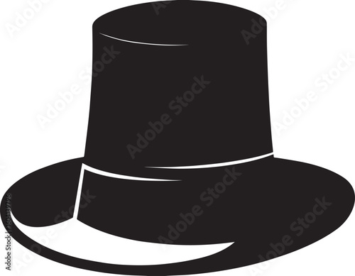 Traditional Irish Leprechaun Hat in Black Silhouette | St. Patrick’s Day Clipart Illustration Vector Format