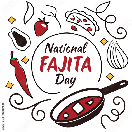 NATIONAL FAJITA DAY vector illustration