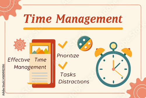 Effective time management strategies including prioritizing tasks and minimizing distractions for enhanced productivity and success