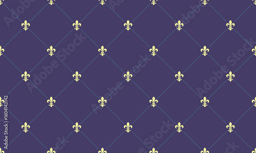 Elegant fleurdelis pattern on a rich purple background.  Perfect for website backgrounds, invitations, or luxurious branding.  This classic design evokes royalty and sophistication.