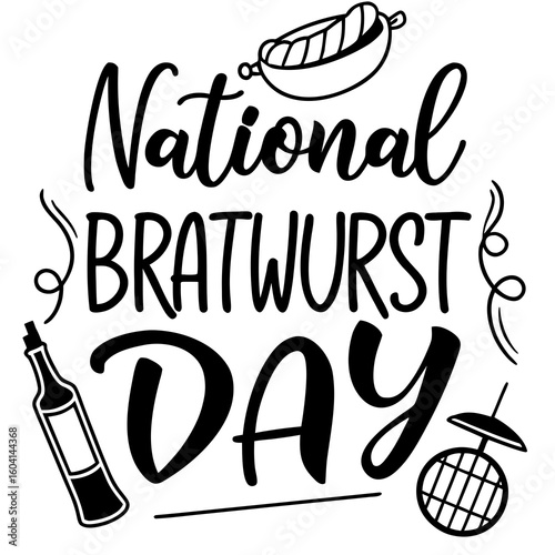 NATIONAL BRATWURST DAY vector illustration